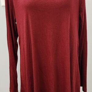 Korsis Elegant Long Sleeve Red Dress Tee
